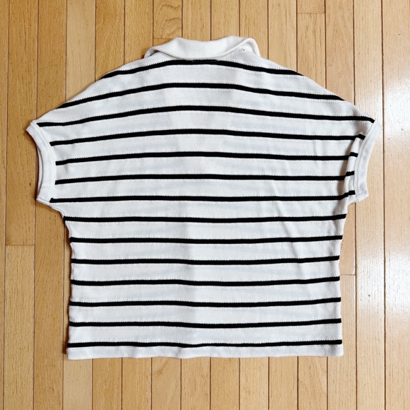 Madewell Relaxed V Neck Striped Polo Sz S - Picture 7 of 16